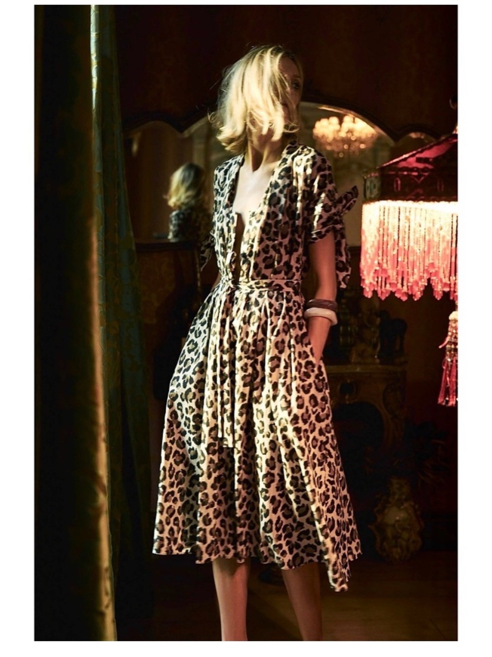 Zara NWOT Leopard Print Midi Dress - Women's Animal Print Dress Large